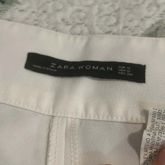 Zara White Wide Leg Pants High Waisted - Picture 2 of 3